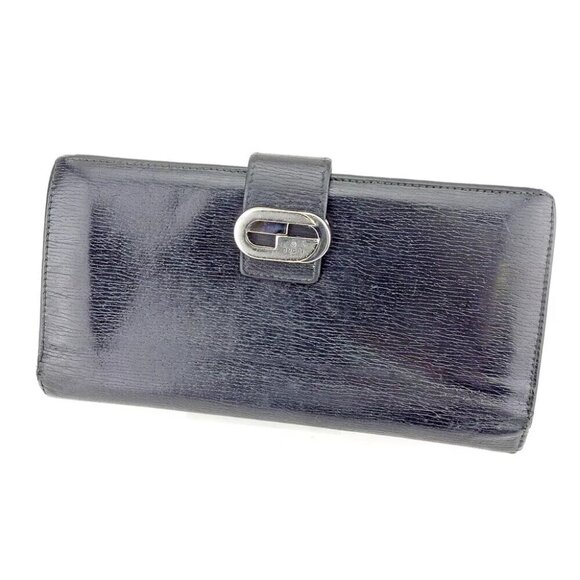 Gucci Purse double G Black Silver Men's Authentic